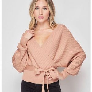 NWT faux wrap sweater
